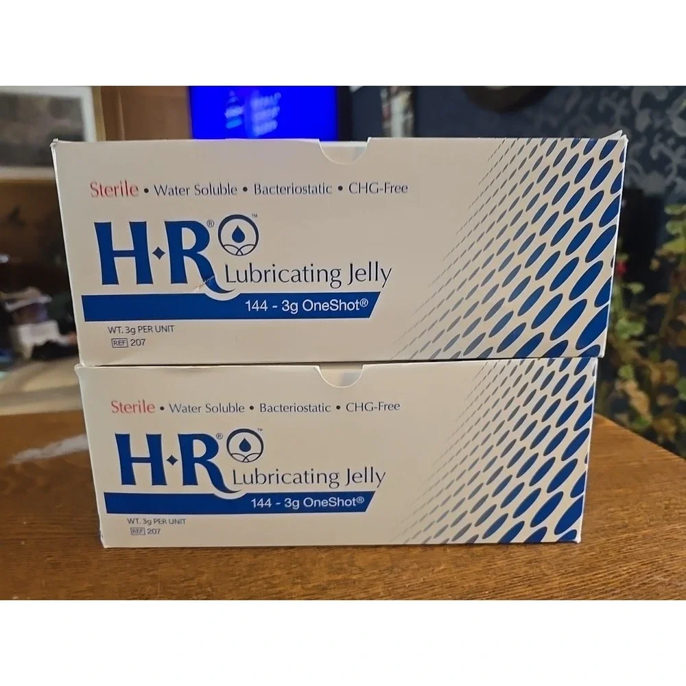 HR One Shot Lubricating Jelly Sterile‎ 3 Gram Individual Packet 30 per Box x2